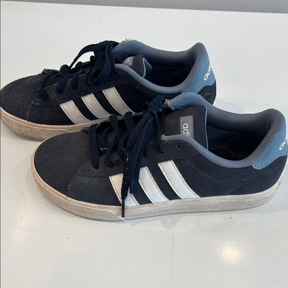 Adidas Youth Navy and White Sneakers